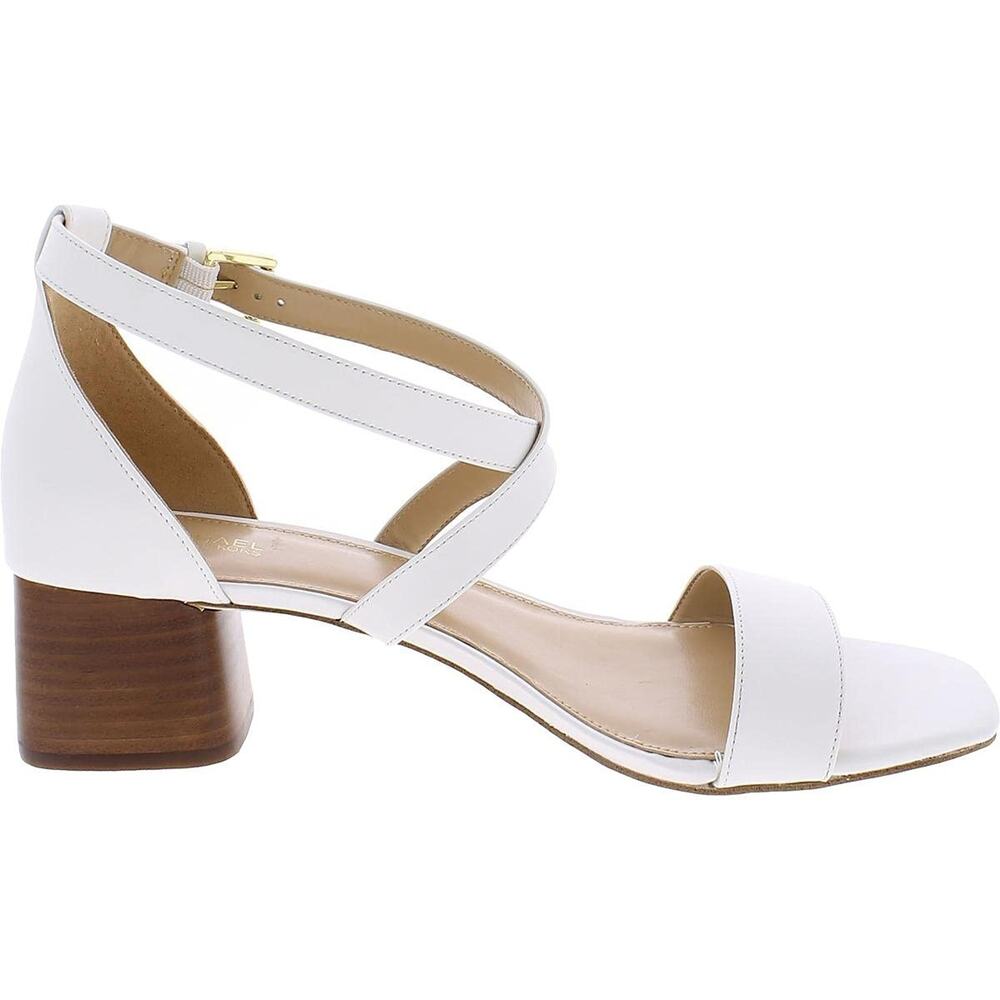 Women's Shoes Michael Kors Diane Mid Block Heel Sandals Optic White Size 7.5 M - Picture 2 of 6